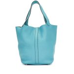 Hermès Bleu Saint Cyr Clemence Picotin Lock 22 Palladium Hardware - Image 4